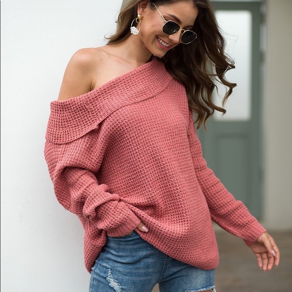 Off the Shoulder Comfy Sweater Grey - Picture 5 of 7